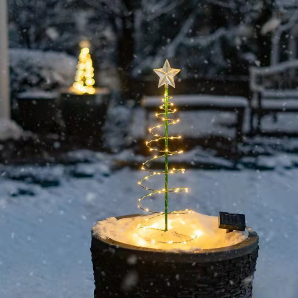 Solar Outdoor Christmas Tree Garden Lights Seasonal Decorations