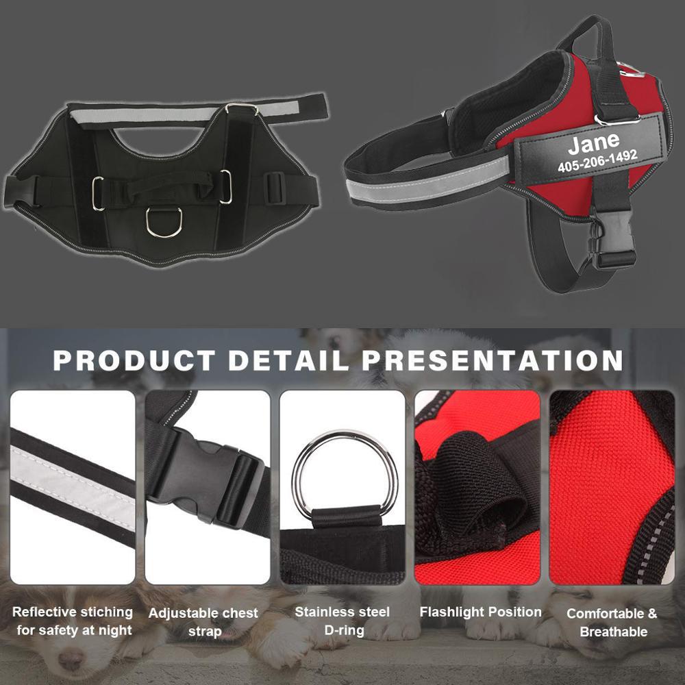 Easy Snap Reflective Dog Harness With Custom Id Patch