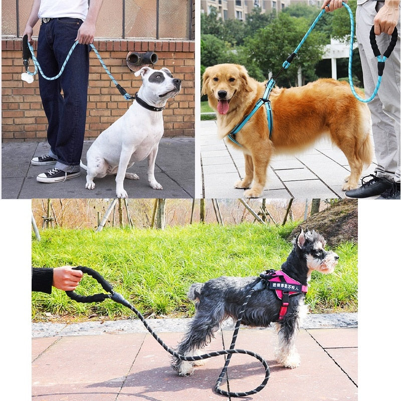 150/200/300Cm Strong Dog Leash Pet Leashes Reflective For Big Small Medium Large Drag Pull Tow Golden Retriever