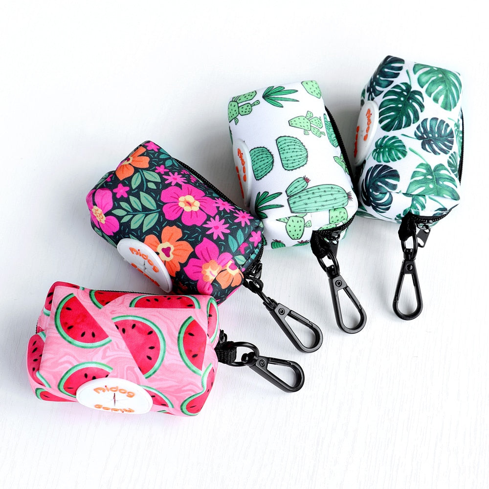 Colourful Printed Dog Poop Bag Holder Waste Bags Dispenser