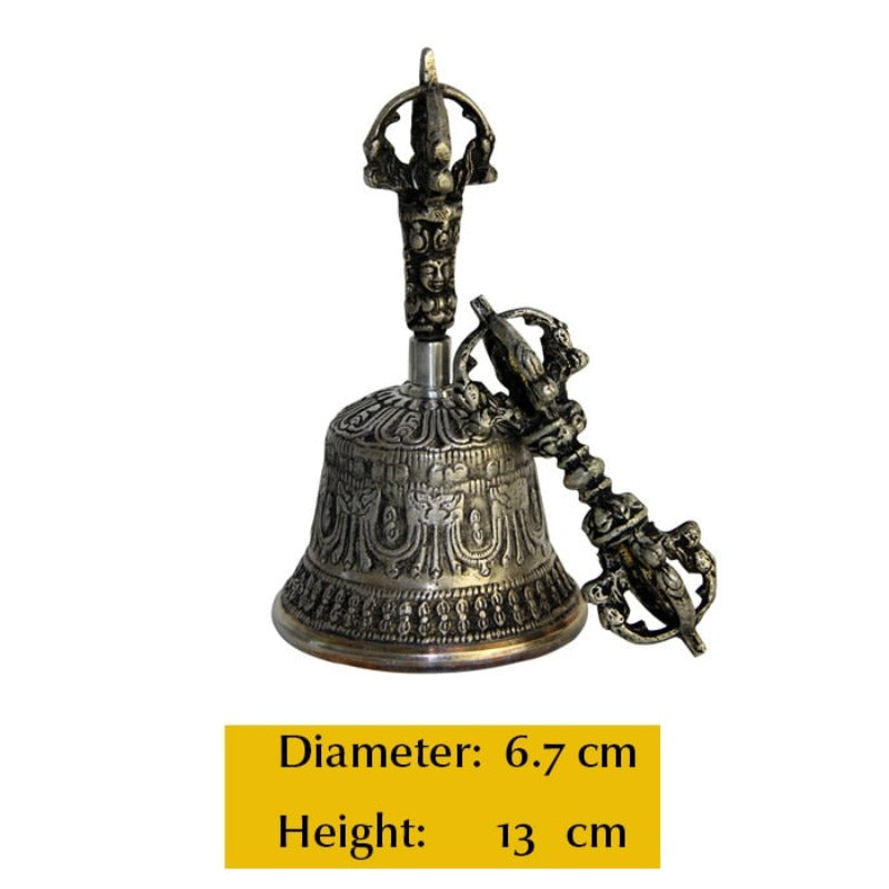 Brass Nepali Bell Home Decor Table Handicrafts Ideal For Puja Prayer