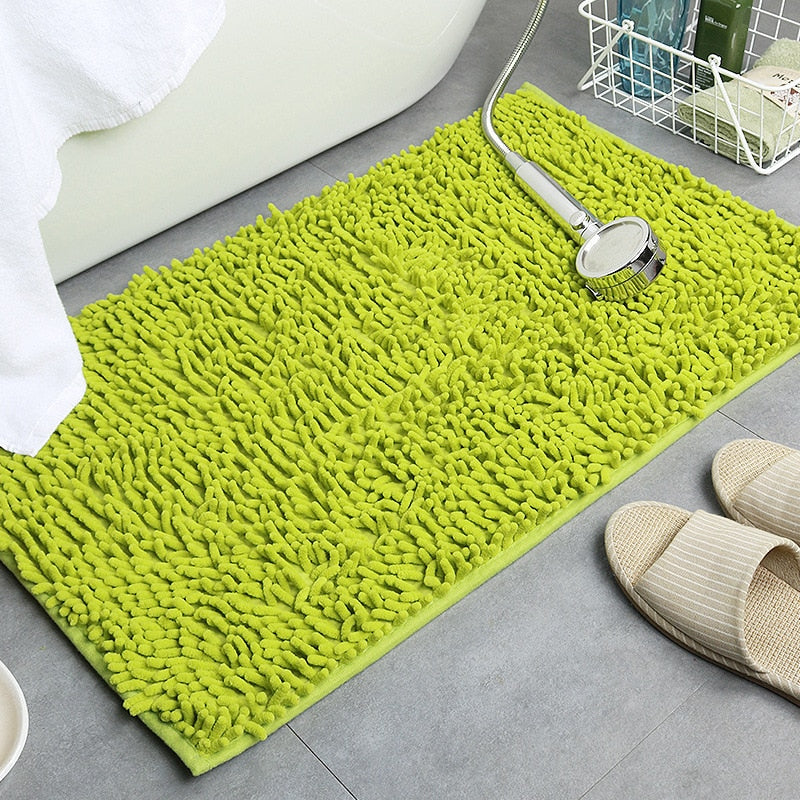 Soft Shaggy Chenille Solid Colour Non-Slip Bath Mat