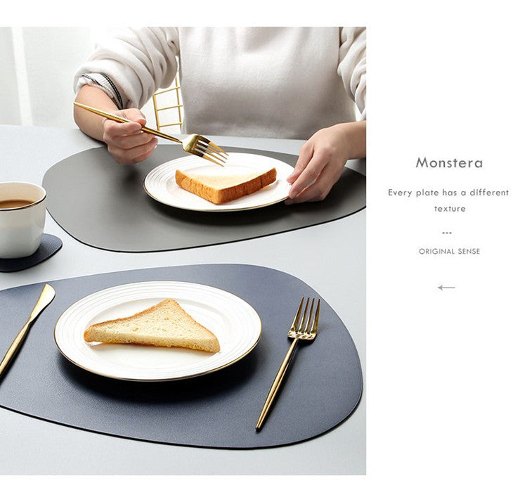 Washable Heat Mat Pu Leather Placemat Coaster Set