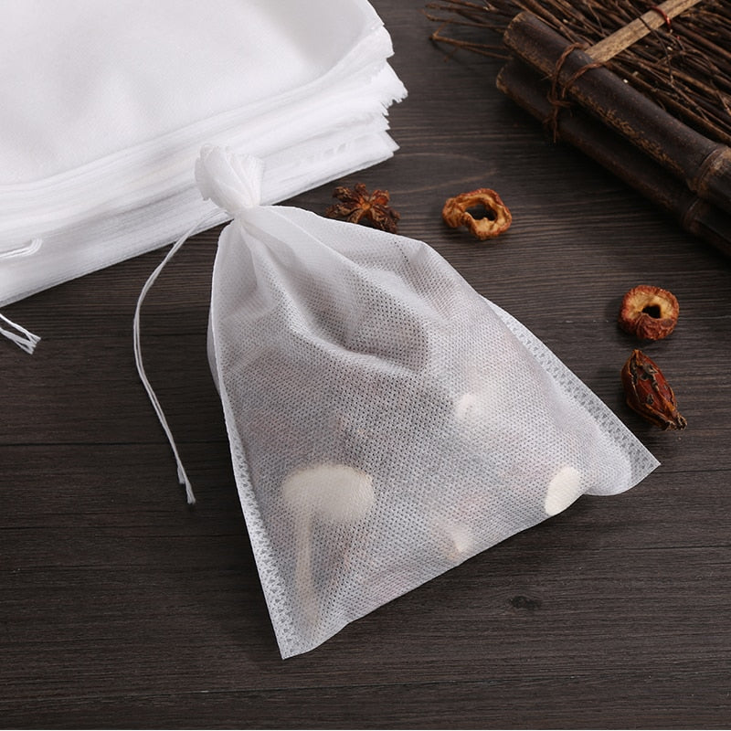 100Pcs Tea Bags Non-Woven Fabric Filter For Spice Infuser With String Heal Seal Disposable Teabags Empty