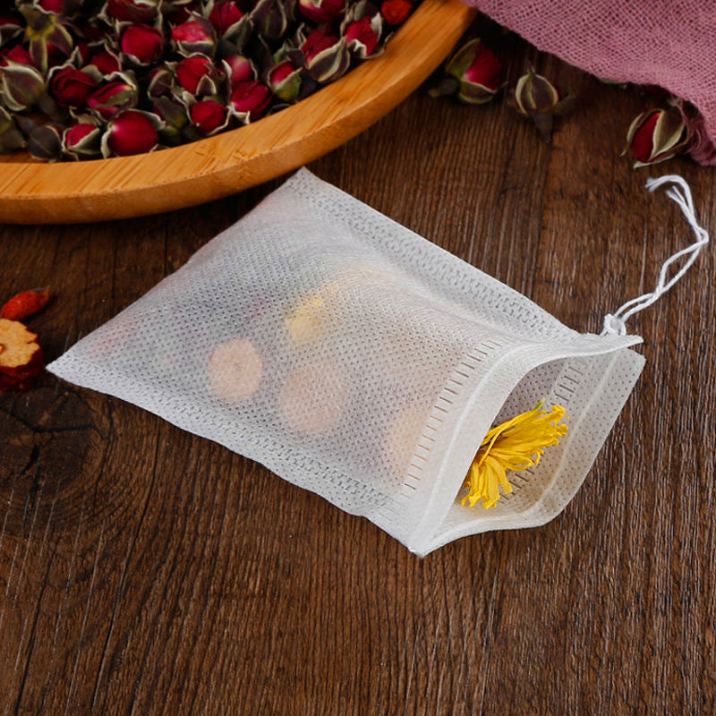 100Pcs Tea Bags Non-Woven Fabric Filter For Spice Infuser With String Heal Seal Disposable Teabags Empty