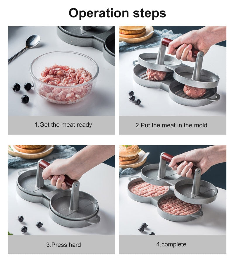 Round Burger Press Meat Beef Barbecue Hamburger Patty Mould