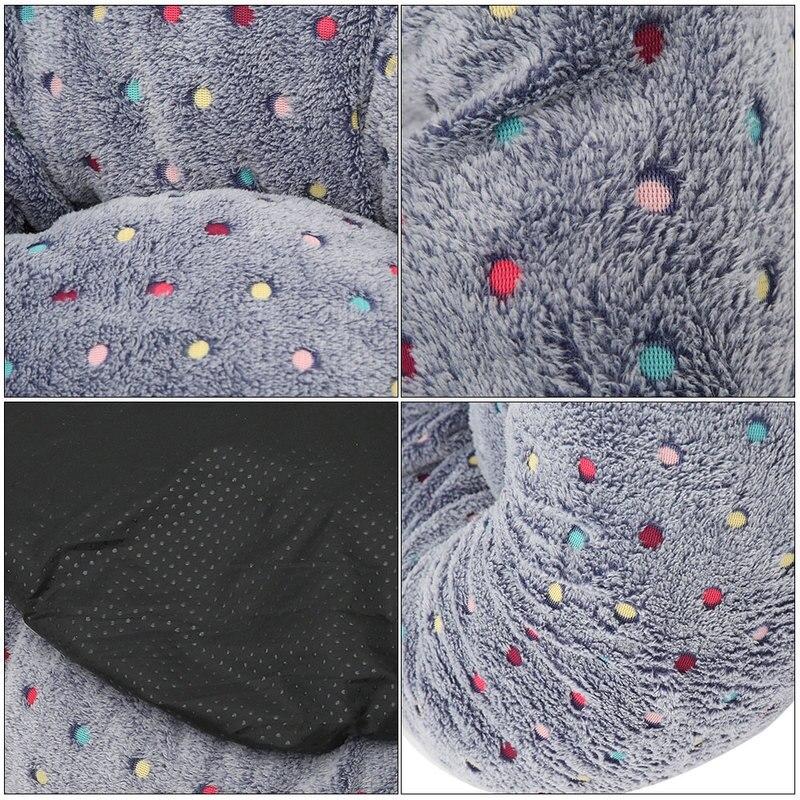 Colourful Dots Embroidered Soft Round Dog Bed Pet Nest