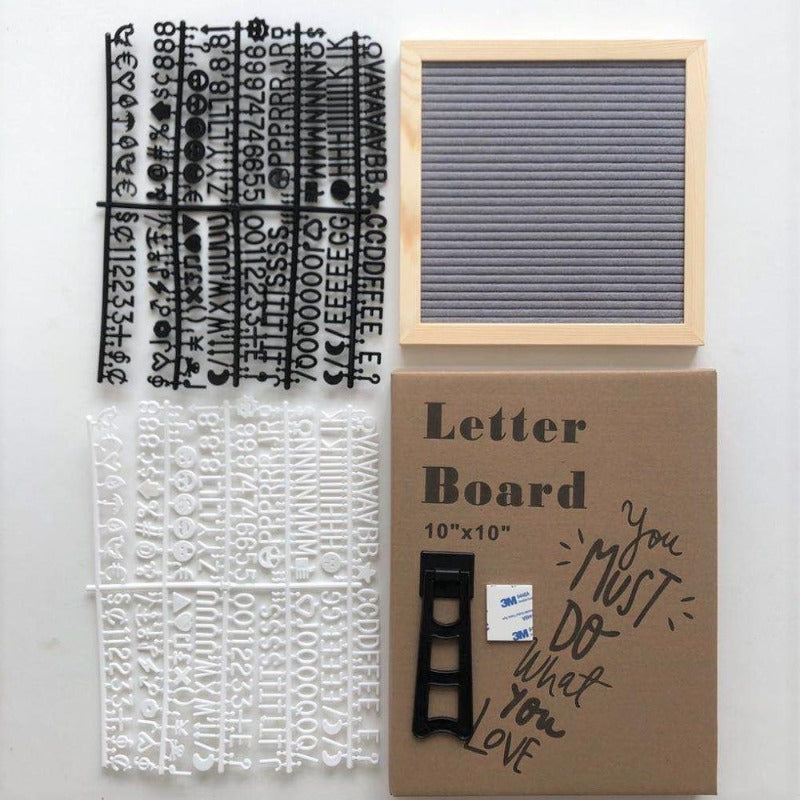 Felt Letterboard Wooden Frame Wall Message Cork Board Home Office Decor