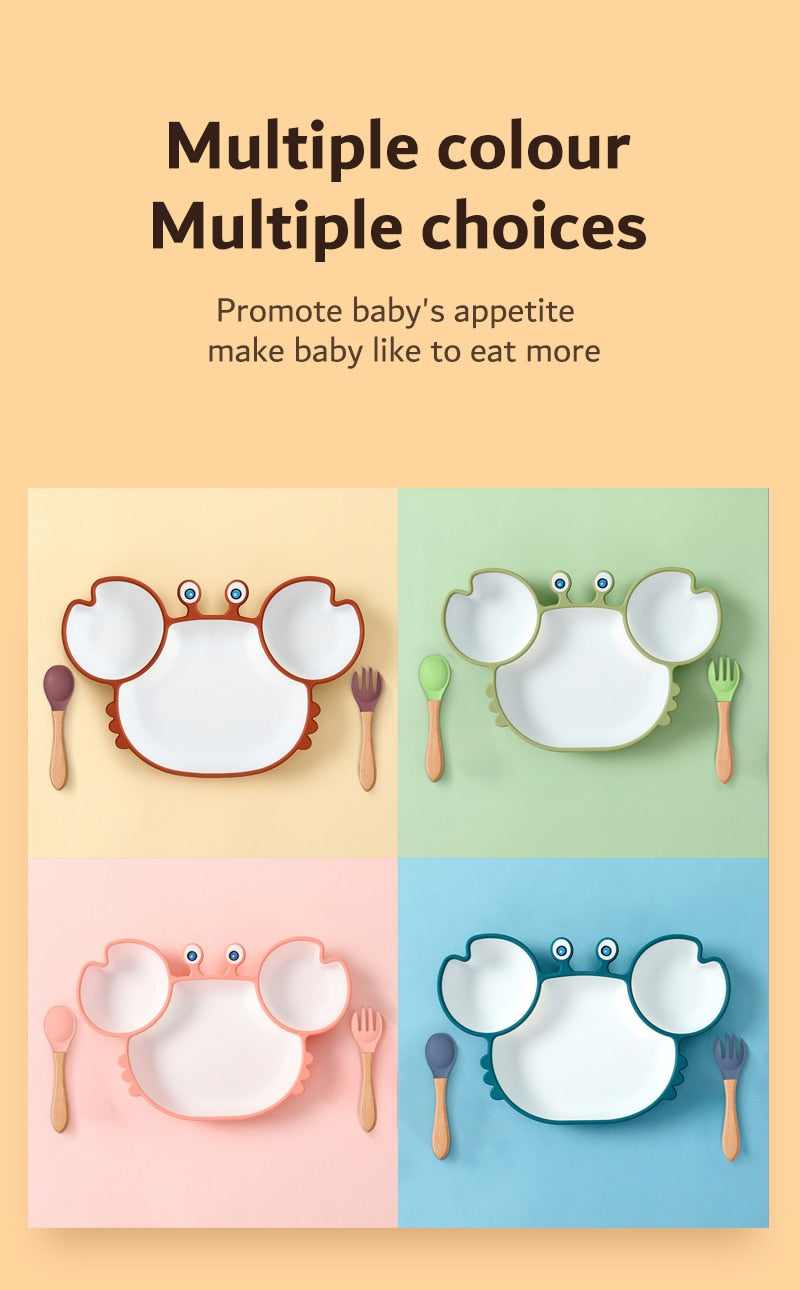 Non-Slip Suction Silicone Baby Bowls Plates Bento Tableware