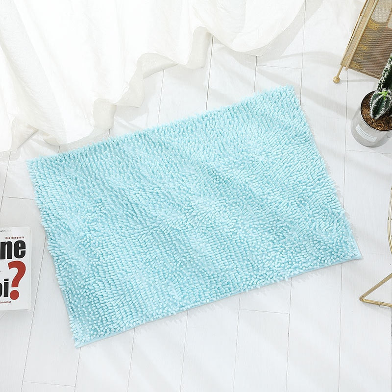Soft Shaggy Chenille Solid Colour Non-Slip Bath Mat