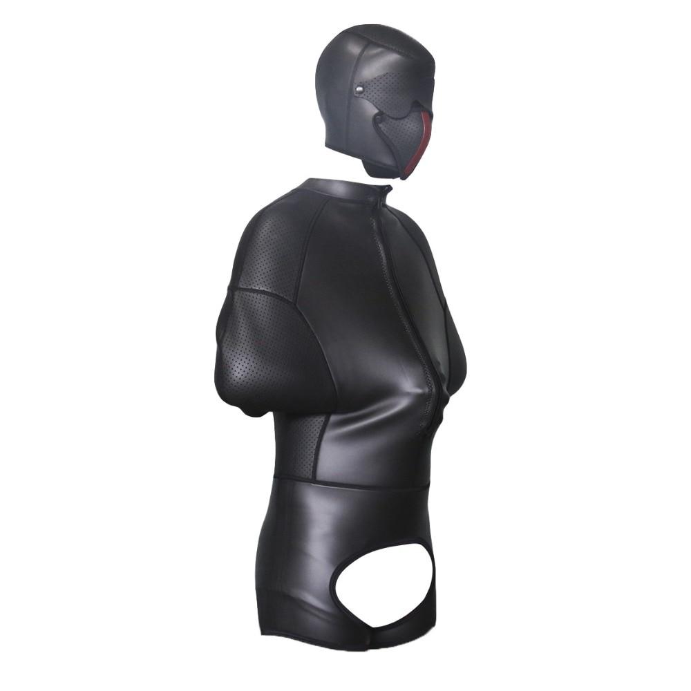Black Sponge Bondage Set Bdsm Full Body Restraints Sensory Deprivation Hood