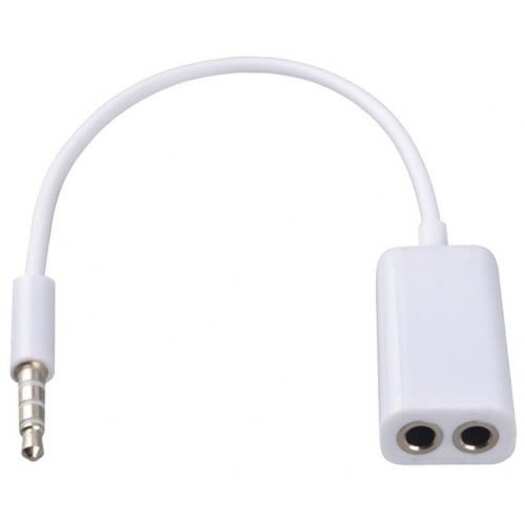 Phone Chargers Cables 3.5Mm Double Jack Splitter Audio Share Music Adapter For Earphones White