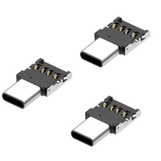 Phone Chargers Cables 3 Pcs Mini Usb To Type Convert Connector Fast Adapter Silver