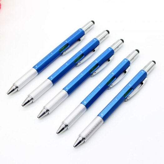 Pencil Cases Ballpoint Screwdriver Ruler Spirit Level Multifunction Tool Blue