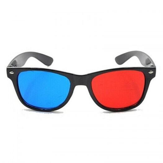 Blue And Red 3D Eyeglasses Cyan Anaglyph Simple Style Extra Upgrade To Fit Over Prescription Glasses For Movies Games