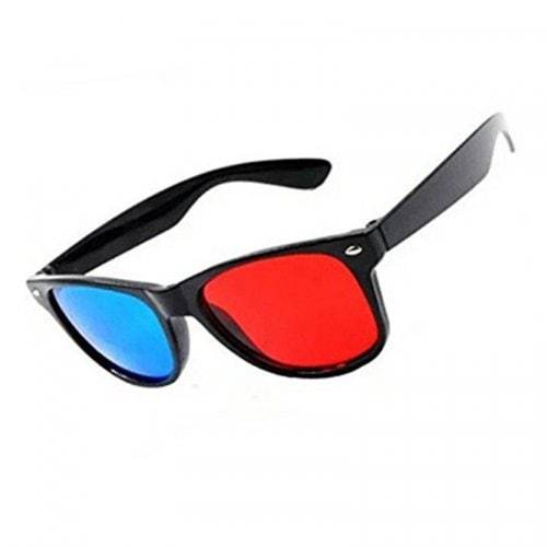 Blue And Red 3D Eyeglasses Cyan Anaglyph Simple Style Extra Upgrade To Fit Over Prescription Glasses For Movies Games