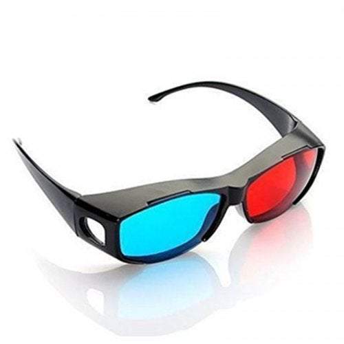 Blue And Red 3D Eyeglasses Cyan Anaglyph Simple Style Extra Upgrade To Fit Over Prescription Glasses For Movies Games