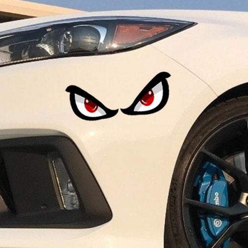 Tinting Car Body Shark Eyes Sticker Black