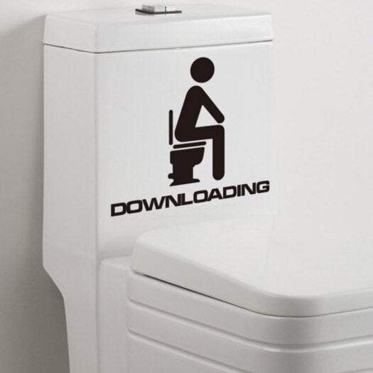 Wall Art Fashion Leisure Toilet Pvc Sticker Black