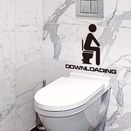 Wall Art Fashion Leisure Toilet Pvc Sticker Black