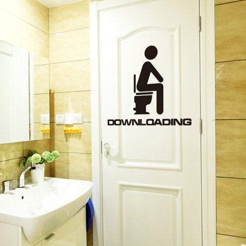 Wall Art Fashion Leisure Toilet Pvc Sticker Black