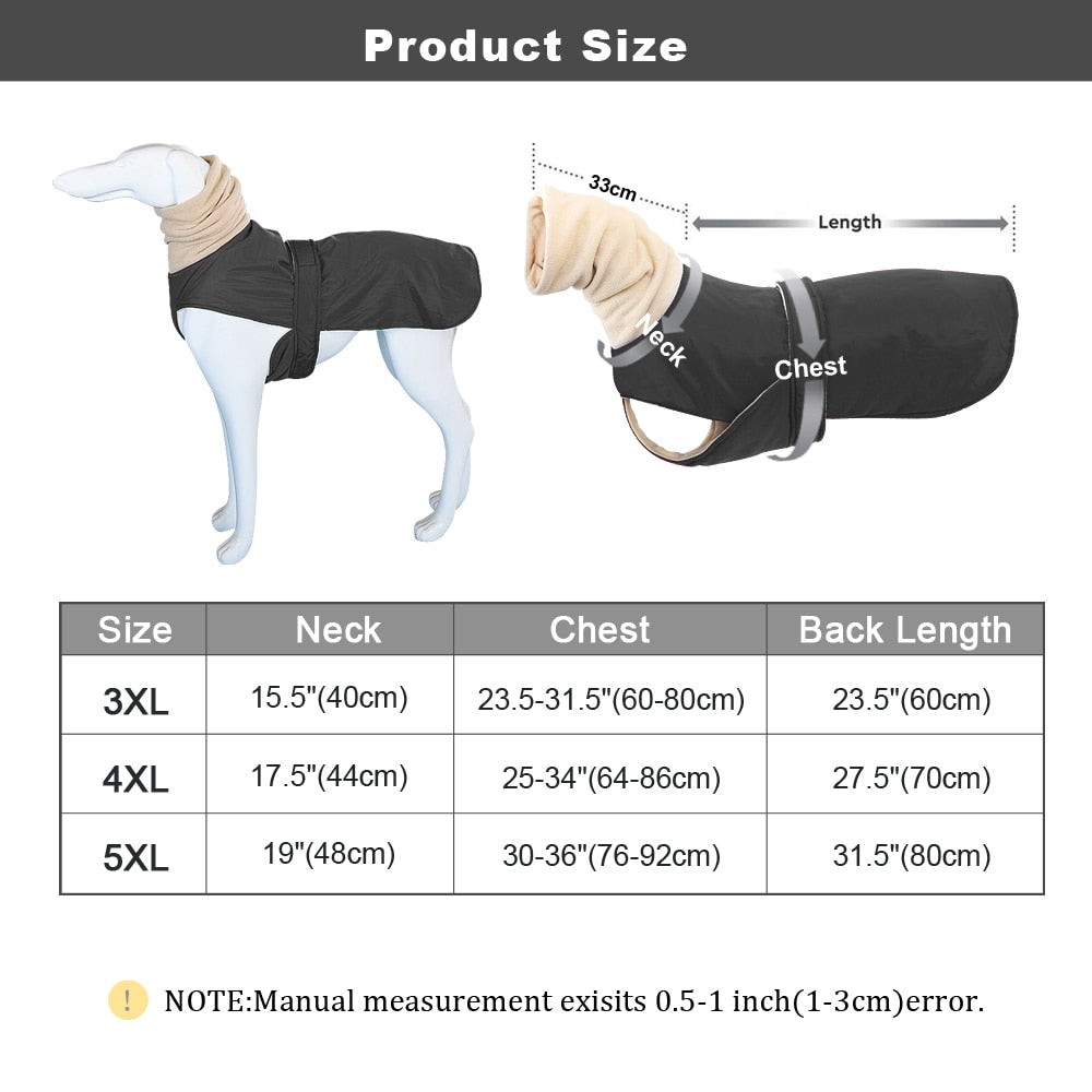 Waterproof Warm Winter Dog Jacket Large Breeds