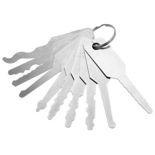 10Pcs Jiggler Key Unlock Tool For Car Door Lock Silver