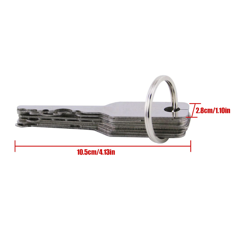 10Pcs Jiggler Key Unlock Tool For Car Door Lock Silver