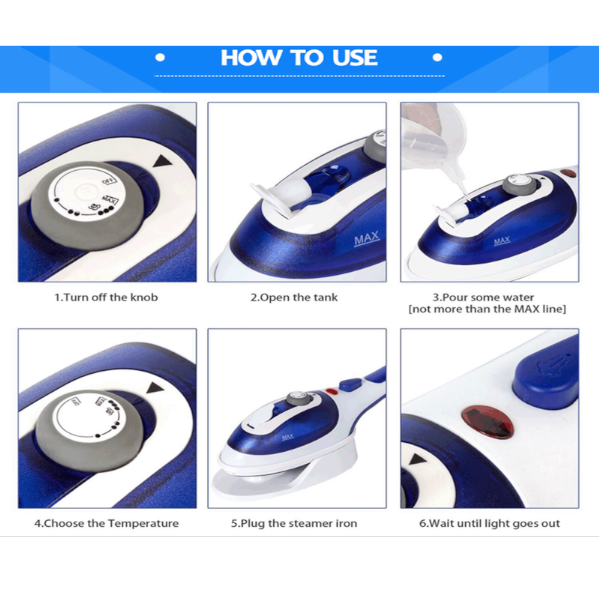 Portable Clothes With Temperature Control Handheld Garment Steamer Iron