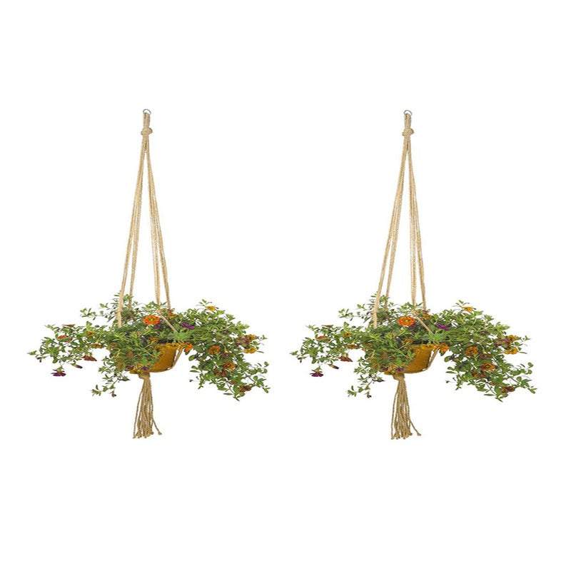 Plant Stands Hemp Rope Hanging Pot Basket Flower Holder