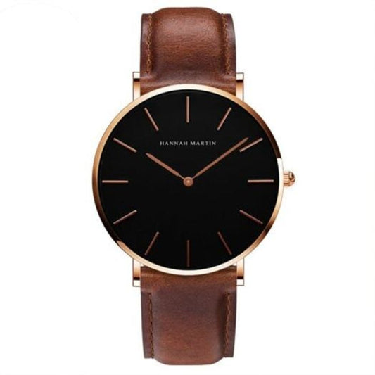 Veile Studios Simple Fashion Japanese Movement Men's Casual Quartz Leather Watch Brown