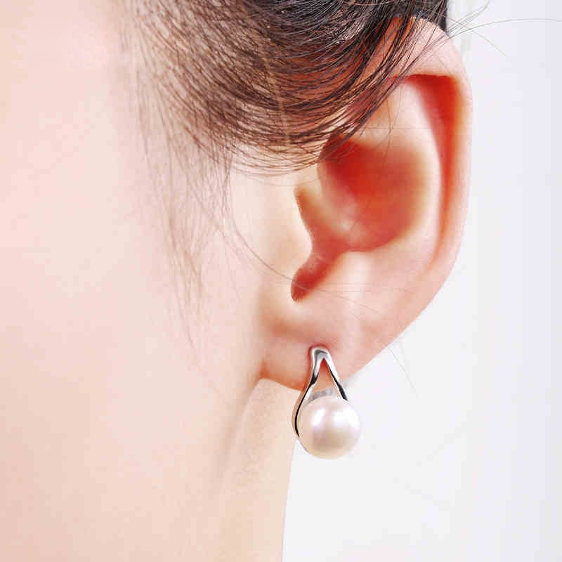 Veile Studios Happy Wish Earrings Stylish Sterling Silver Bridal Teardrop