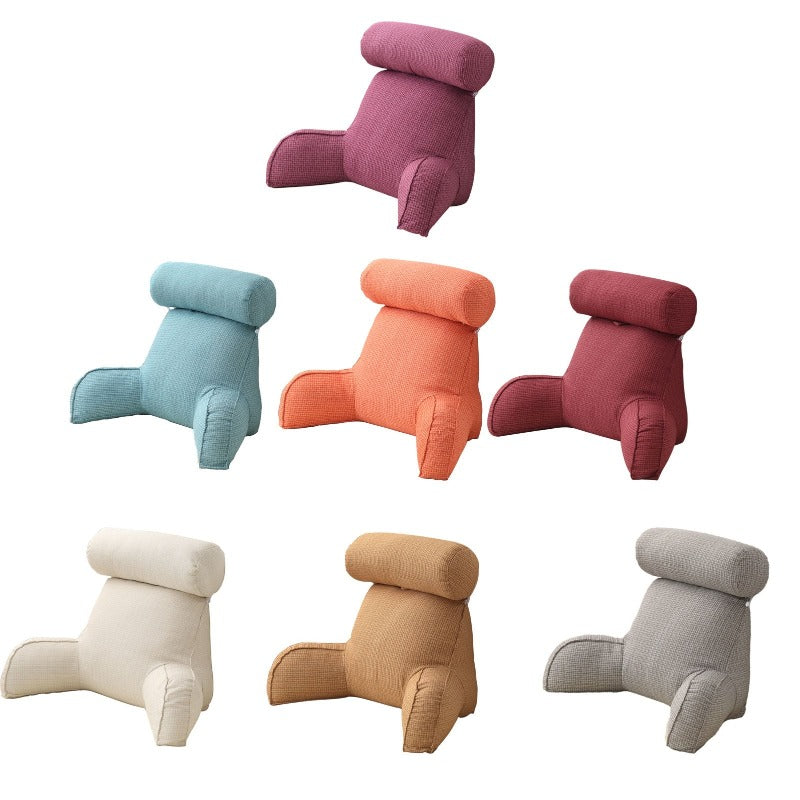 Back Cushion Backrest With Arm Neck Pillow Lumbar Support Reading