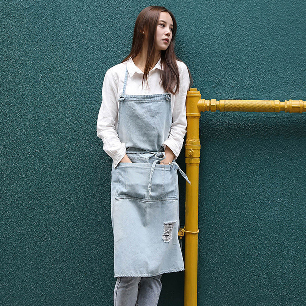 Unisex Multifunctional Cotton Denim Crafting Kitchen Apron