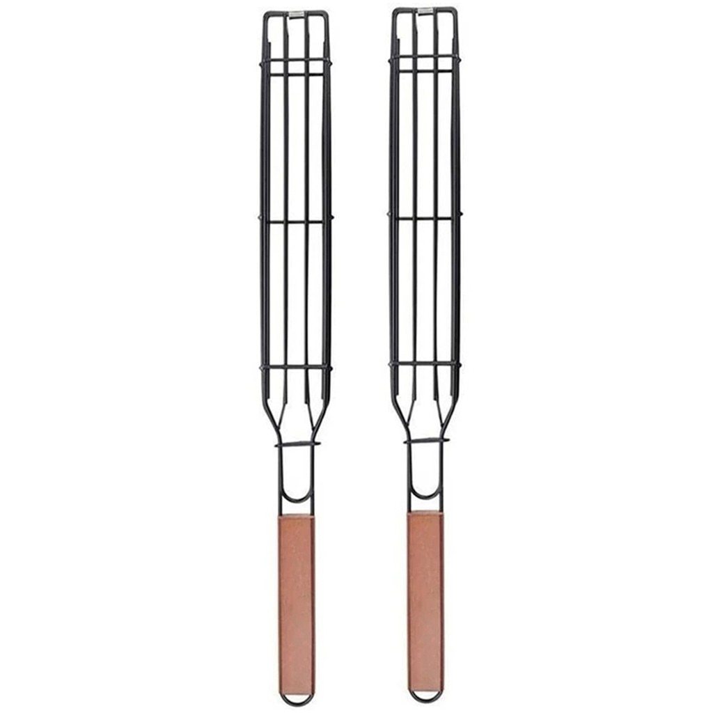 Pair Of Easy Kebab Bbq Grilling Baskets