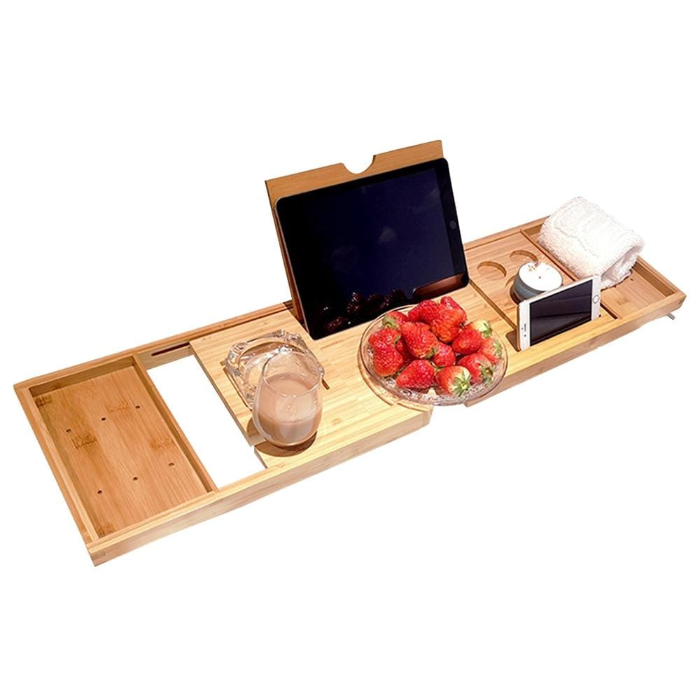 Bamboo Bathtub Tray Luxury Relaxation Self Care Bathroom Accessories