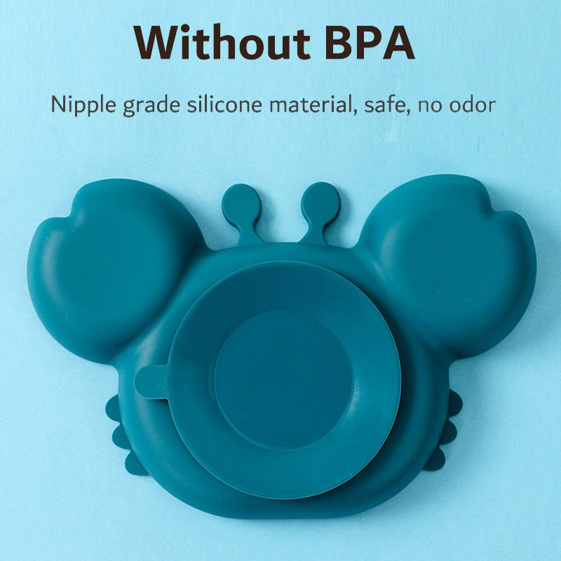 Non-Slip Suction Silicone Baby Bowls Plates Bento Tableware