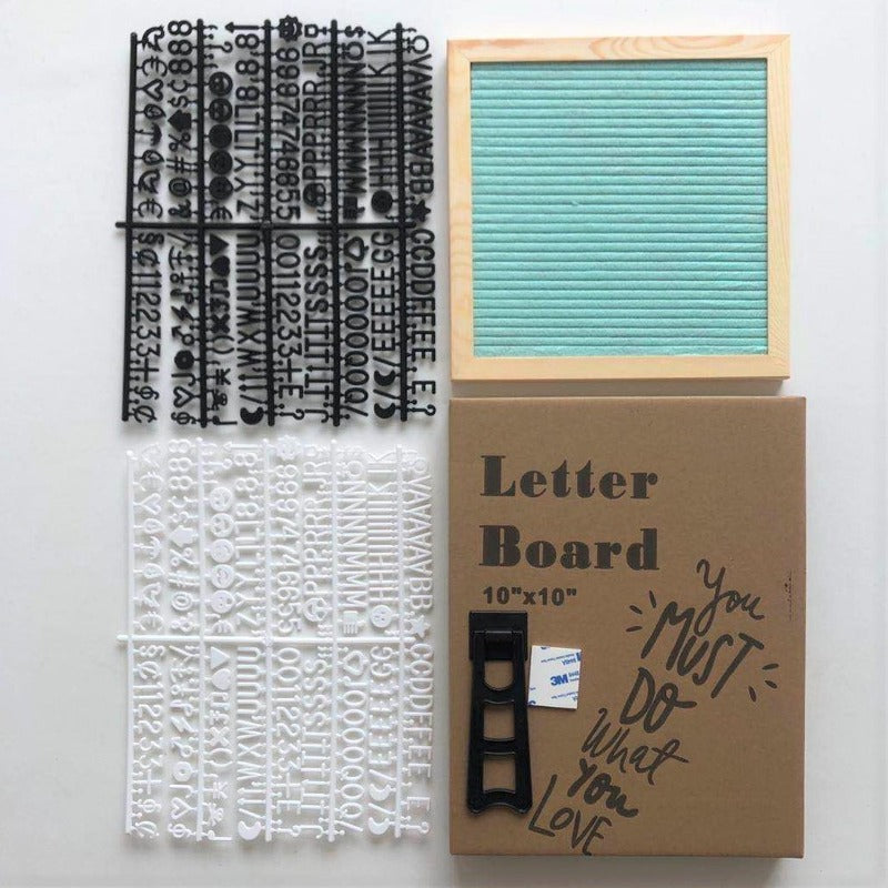 Felt Letterboard Wooden Frame Wall Message Cork Board Home Office Decor