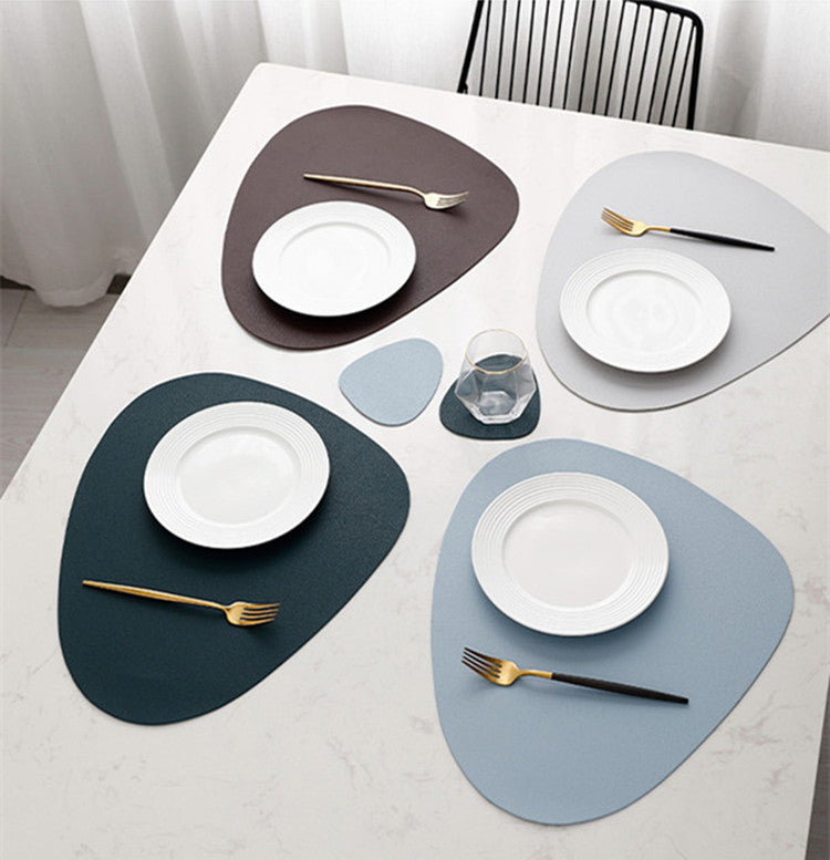 Washable Heat Mat Pu Leather Placemat Coaster Set