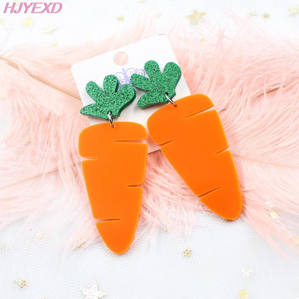 Acrylic Carrot Dangle Earrings Easter Jewellery