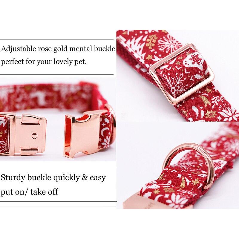 Red Christmas Dog Collar With Bow Tie