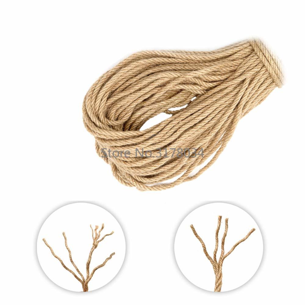 6Mm 1M-50M Natural Jute Cords Heavy Duty Twine Hemp Twisted Macrame String
