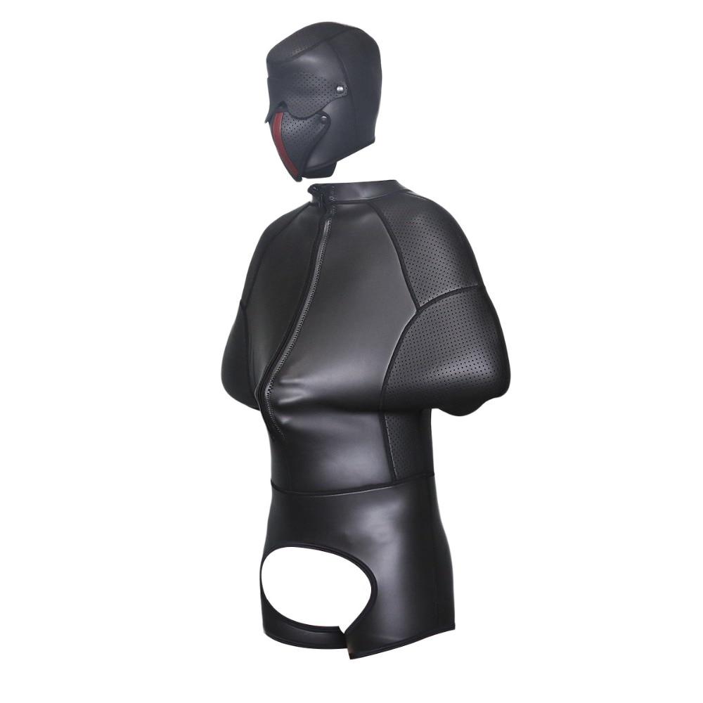 Black Sponge Bondage Set Bdsm Full Body Restraints Sensory Deprivation Hood