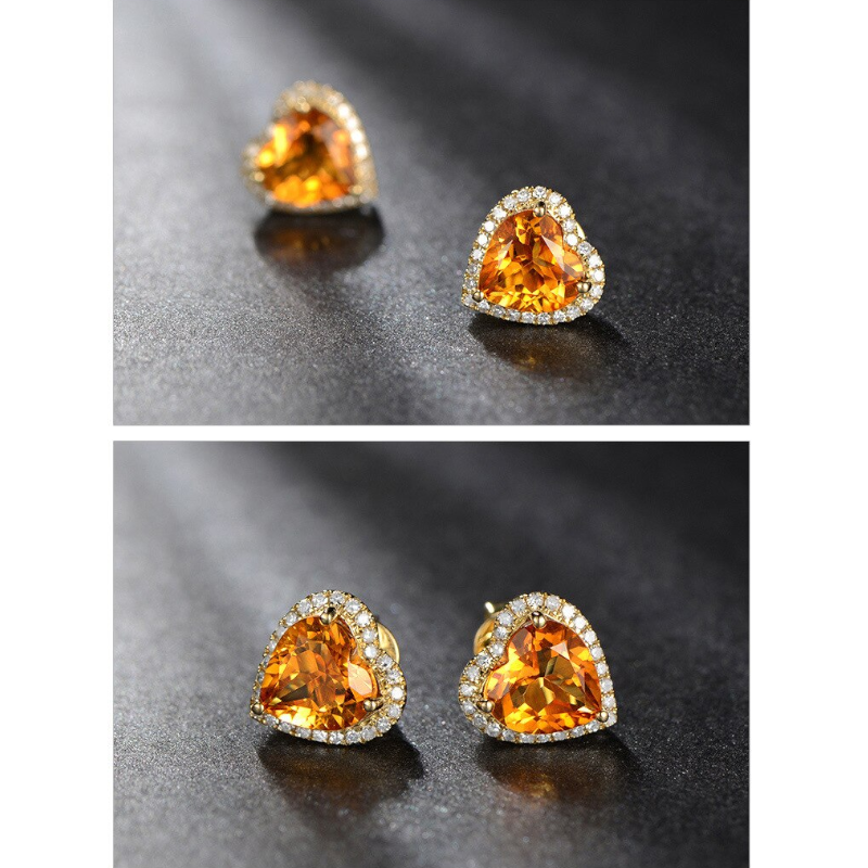 Veile Studios Heart Earrings In Cubic Zirconia