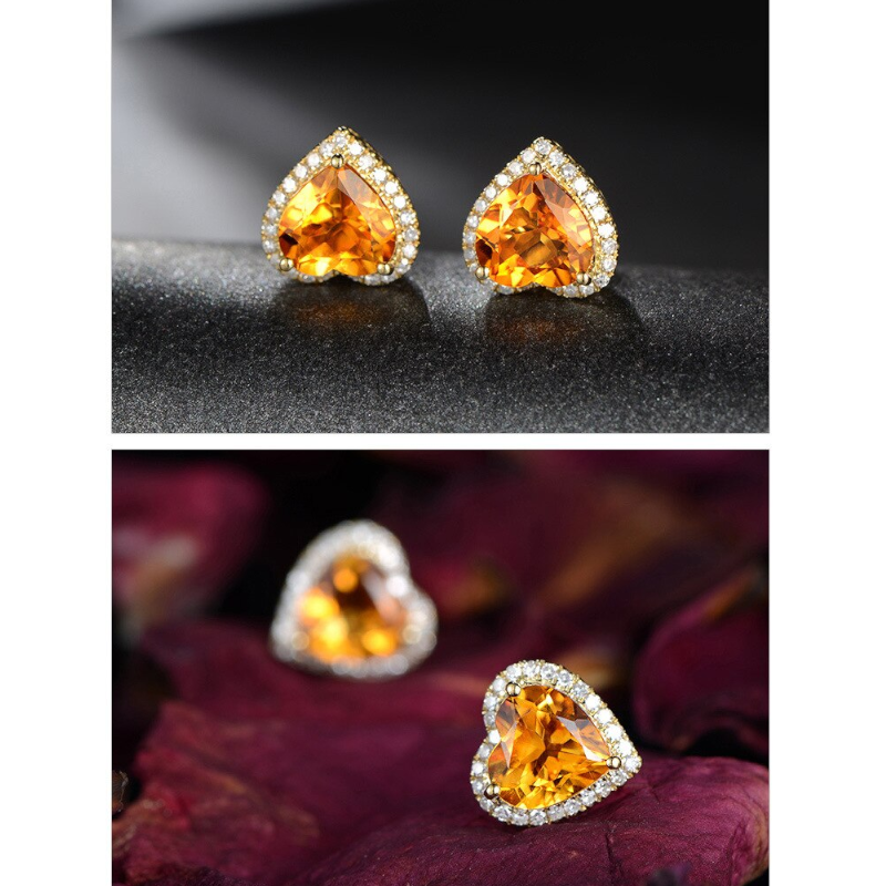 Veile Studios Heart Earrings In Cubic Zirconia