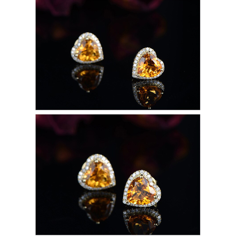 Veile Studios Heart Earrings In Cubic Zirconia