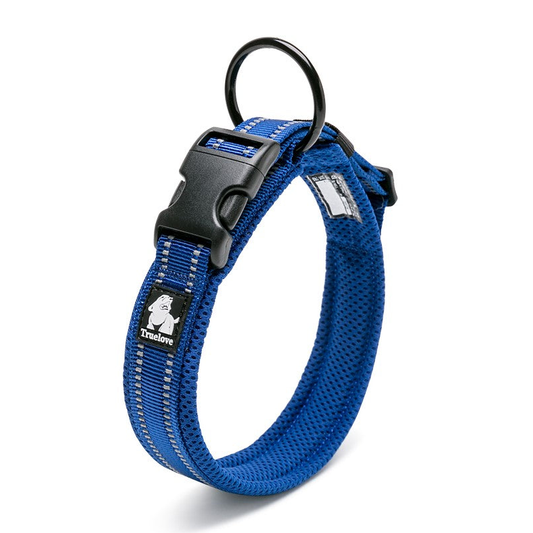 Blue Heavy Duty Reflective Collar With Safety Lock Mechanism