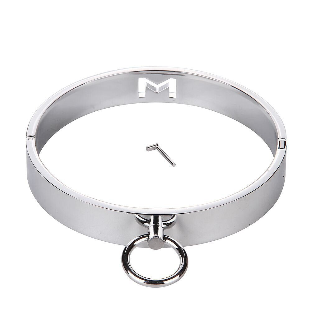 Stainless Steel Metal Collar Slave Play Bdsm Neck Restraints Fetish