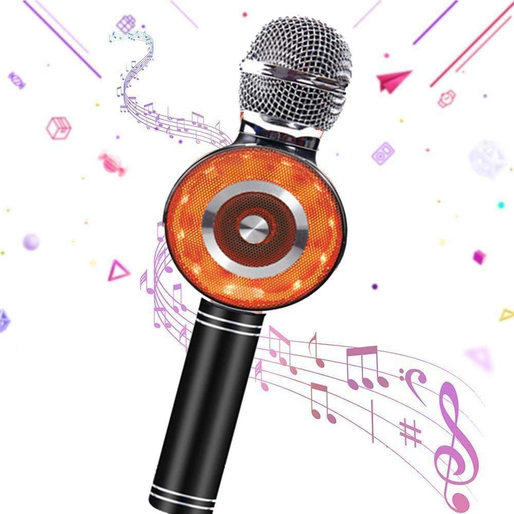 Usb Rechargeable Wireless Bluetooth Microphone With Large Led Lights