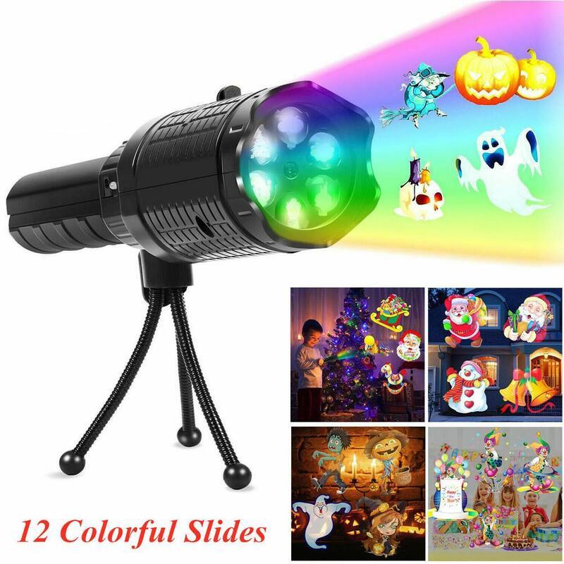 Christmas Flashlight Projection Light Kids Handheld 12 Patterns